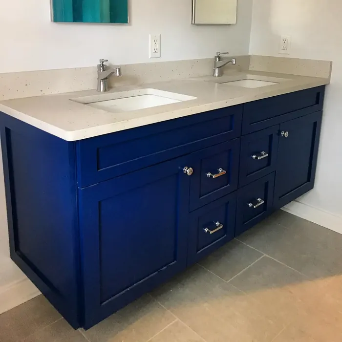 Sherwin Williams Commodore bathroom vanity 