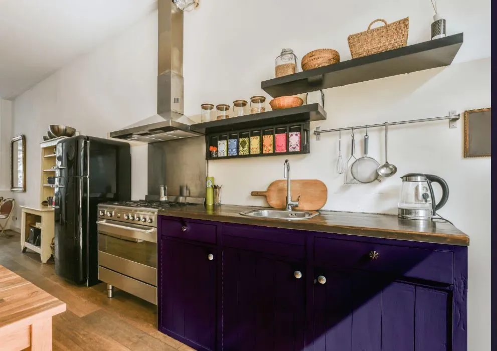 Sherwin Williams Concord Grape kitchen cabinets