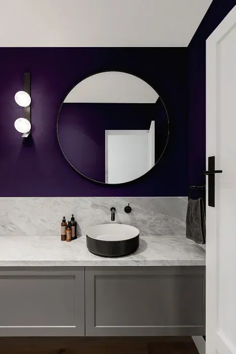 Sherwin Williams Concord Grape minimalist bathroom
