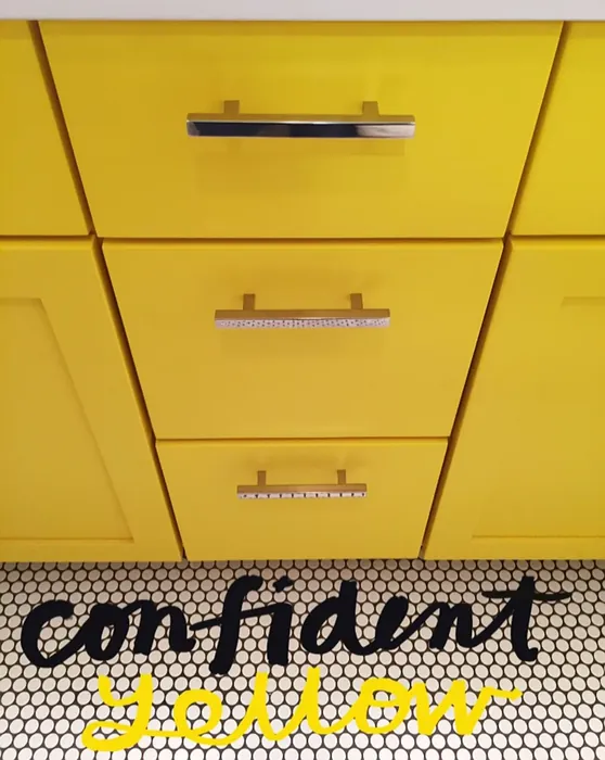 Confident Yellow bathroom vanity color