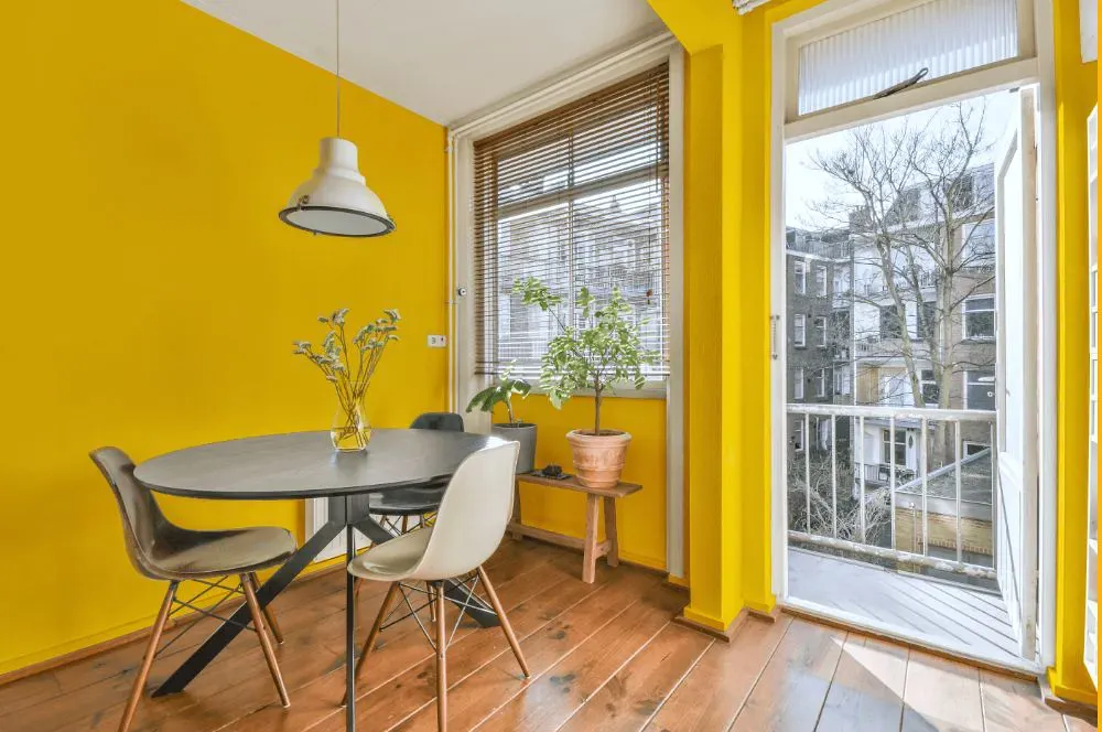 Sherwin Williams Confident Yellow living room