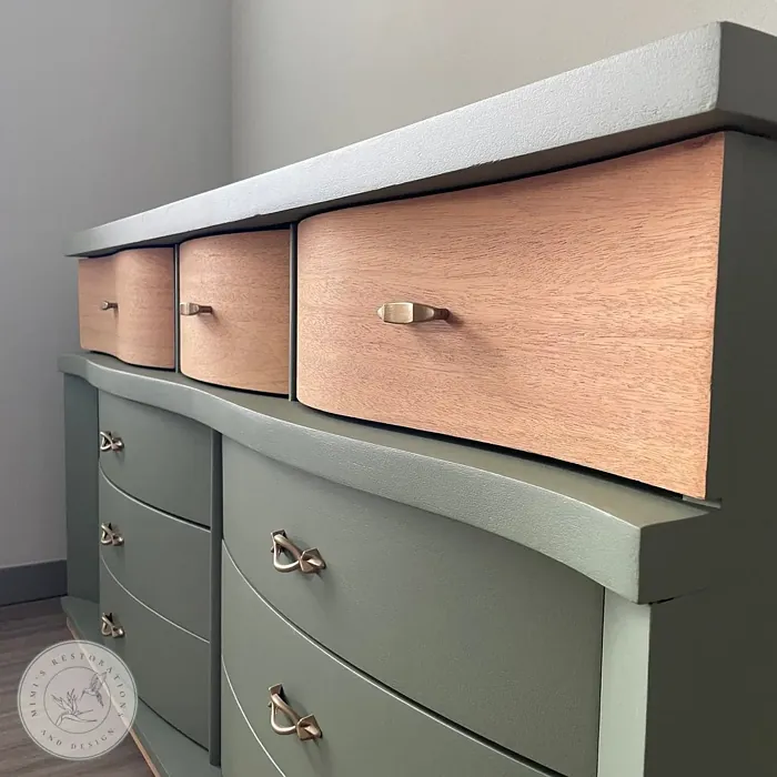 Behr Conifer Green painted furniture color