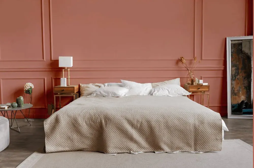 Sherwin Williams Constant Coral bedroom