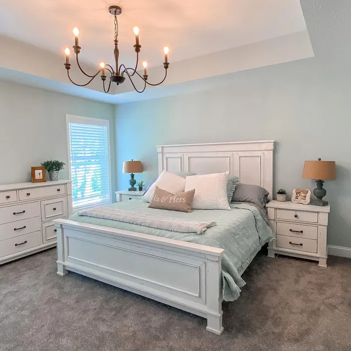 Sherwin Williams Copen Blue bedroom paint review