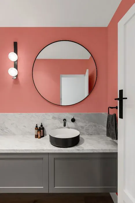 Sherwin Williams Coral Bead minimalist bathroom
