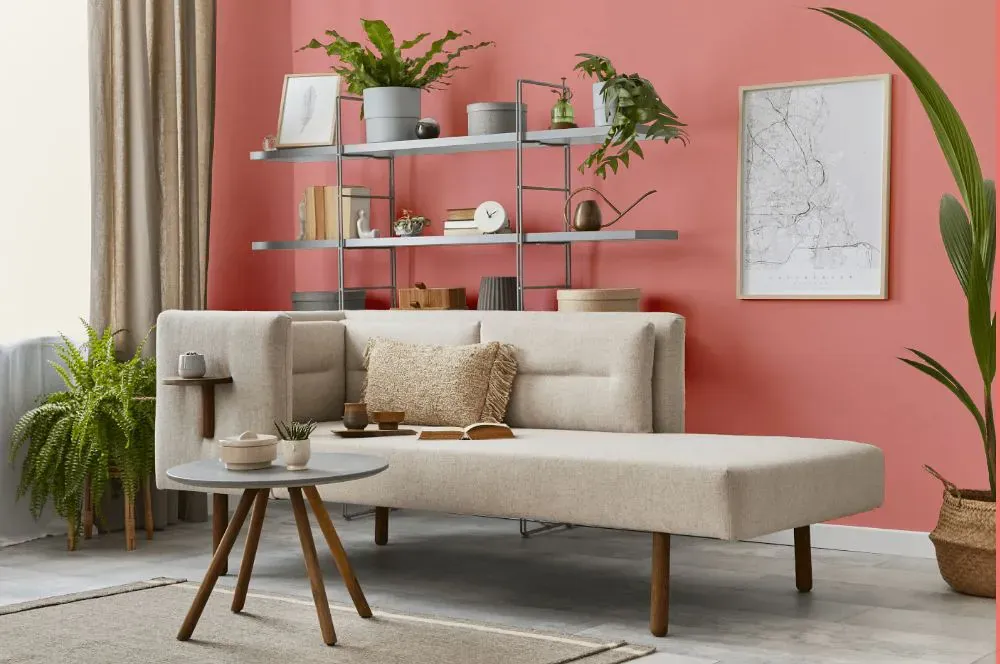 Sherwin Williams Coral Bead living room