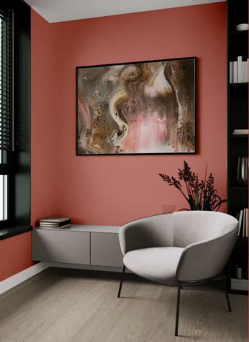 Sherwin Williams Coral Clay living room