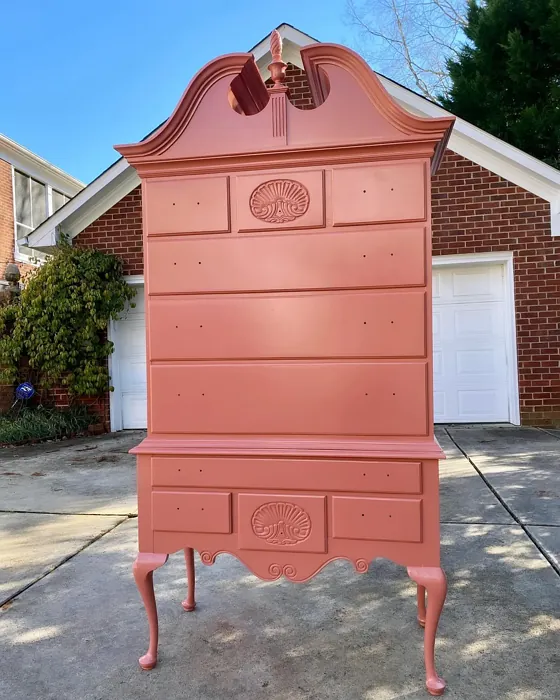 Sherwin Williams Coral Clay painted furniture paint