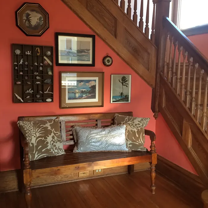 Sherwin Williams Coral Reef hallway 