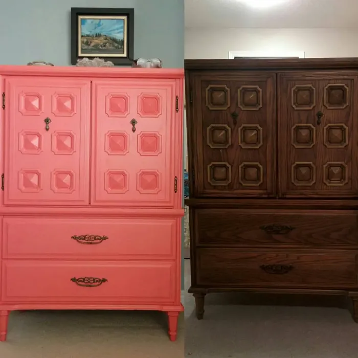 SW Coral Reef painted furniture makeover