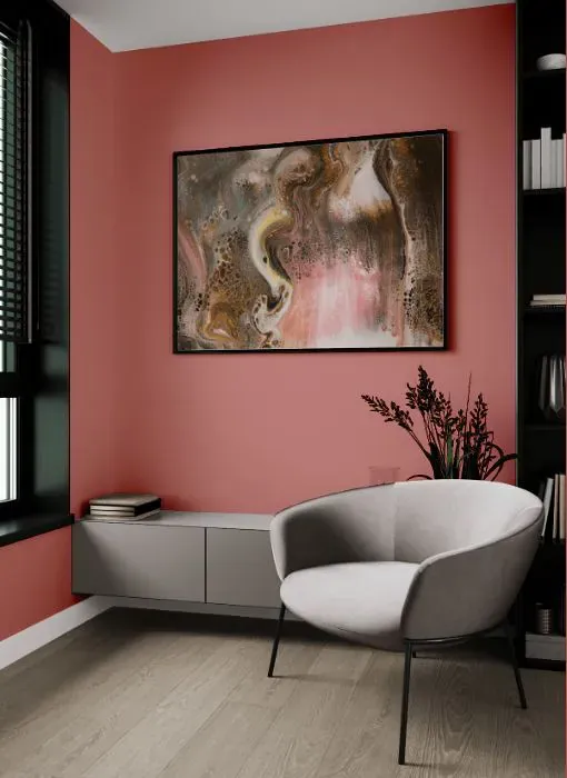 Sherwin Williams Coral Rose living room