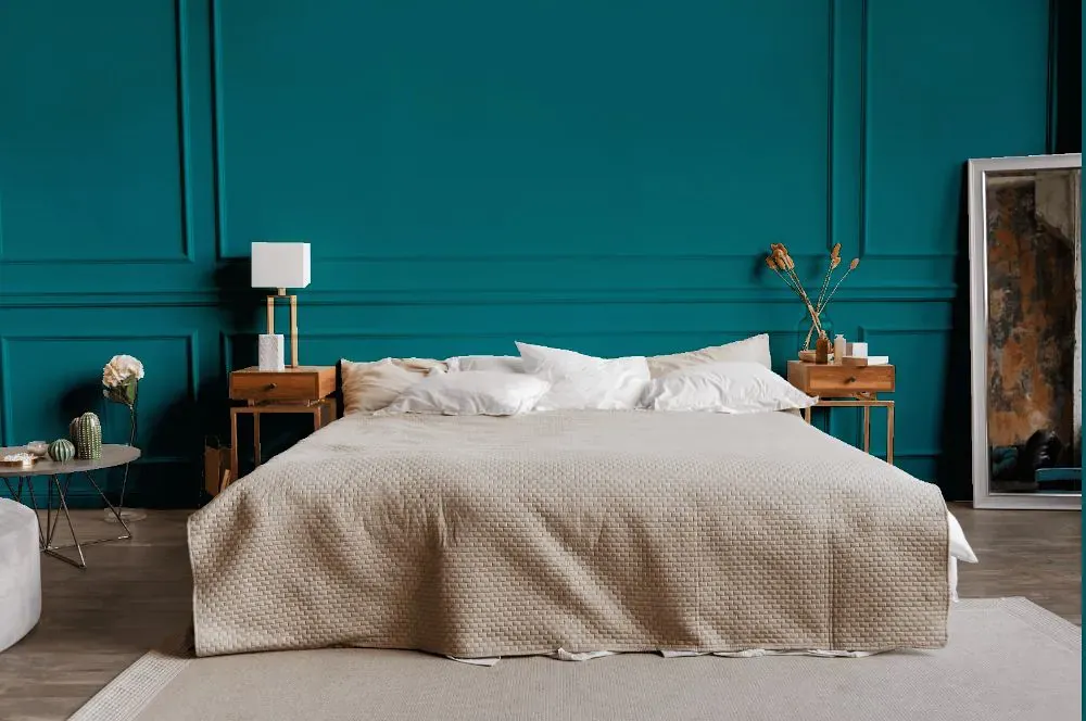 Sherwin Williams Cote D'Azur bedroom