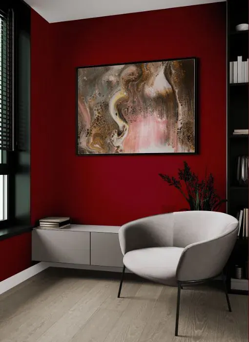 Sherwin Williams Crimson Red living room