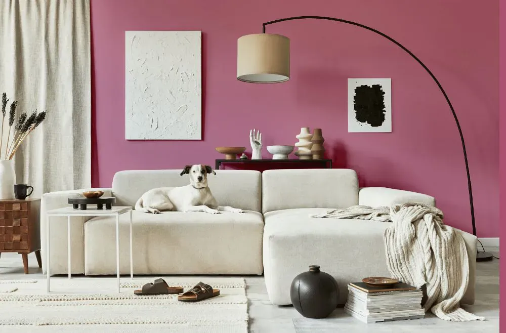 Sherwin Williams Cyclamen cozy living room