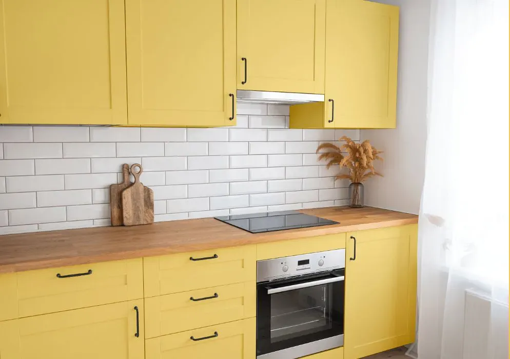 Sherwin Williams Daffodil kitchen cabinets