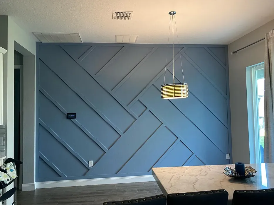Sherwin Williams Daphne dining room accent wall