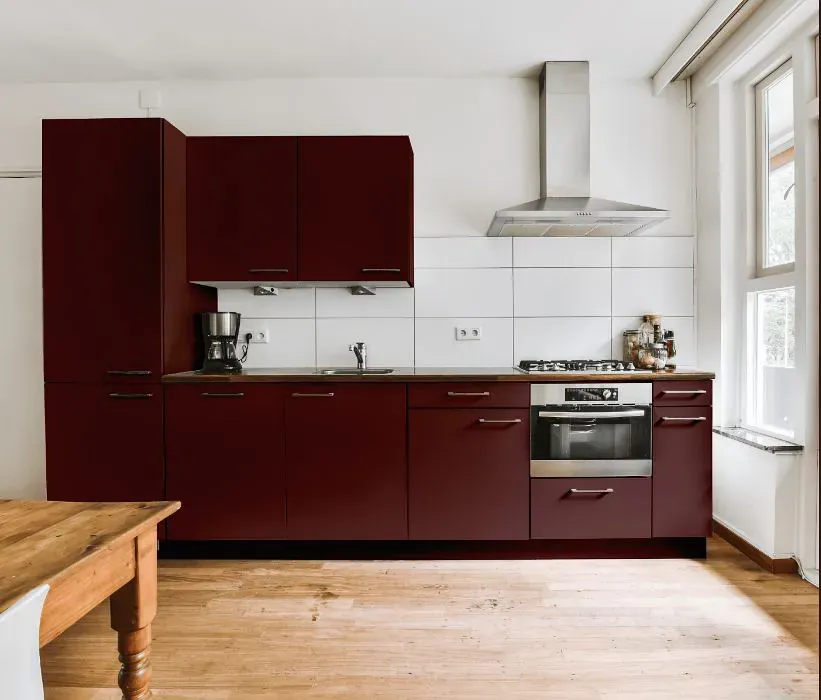 Sherwin Williams Dark Auburn kitchen cabinets