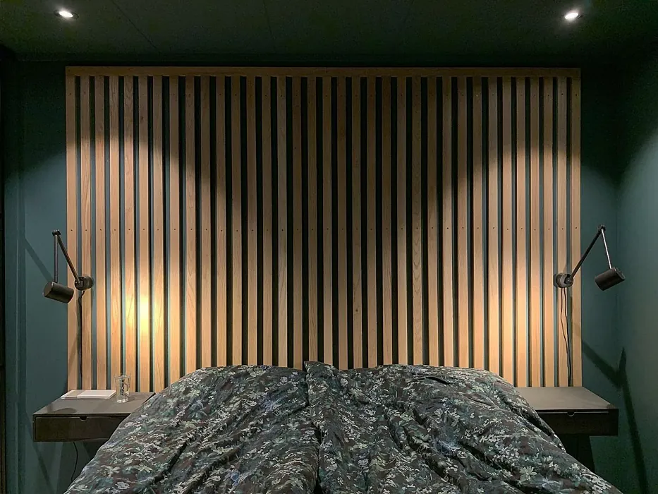 Jotun Dark Teal scandinavian bedroom color review