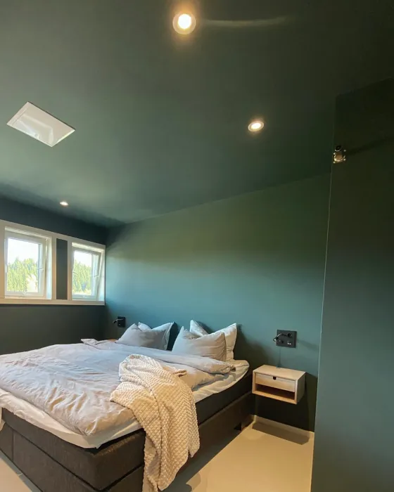 Jotun Dark Teal modern bedroom interior