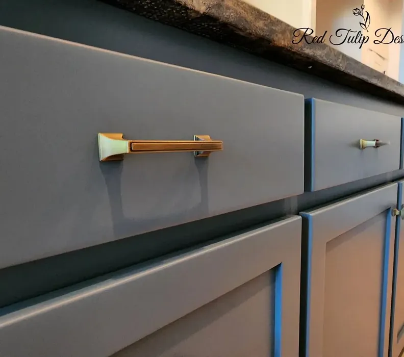 Sherwin Williams Debonair cozy kitchen cabinets paint