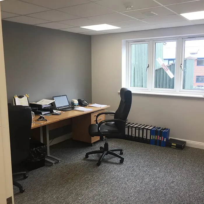 Dulux Grey Steel 1 office accent wall