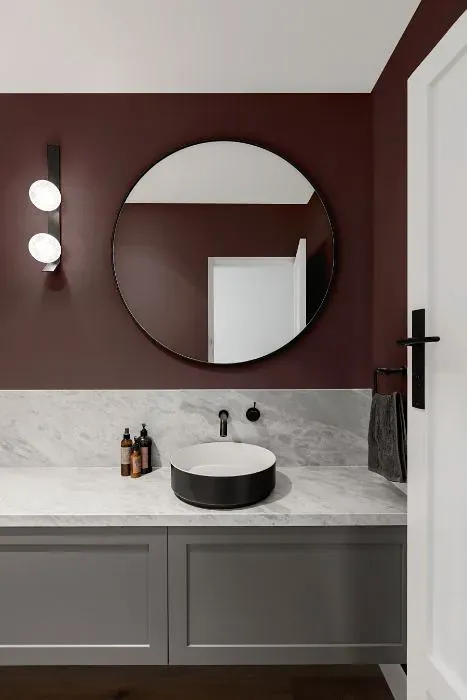 Sherwin Williams Deepest Mauve minimalist bathroom