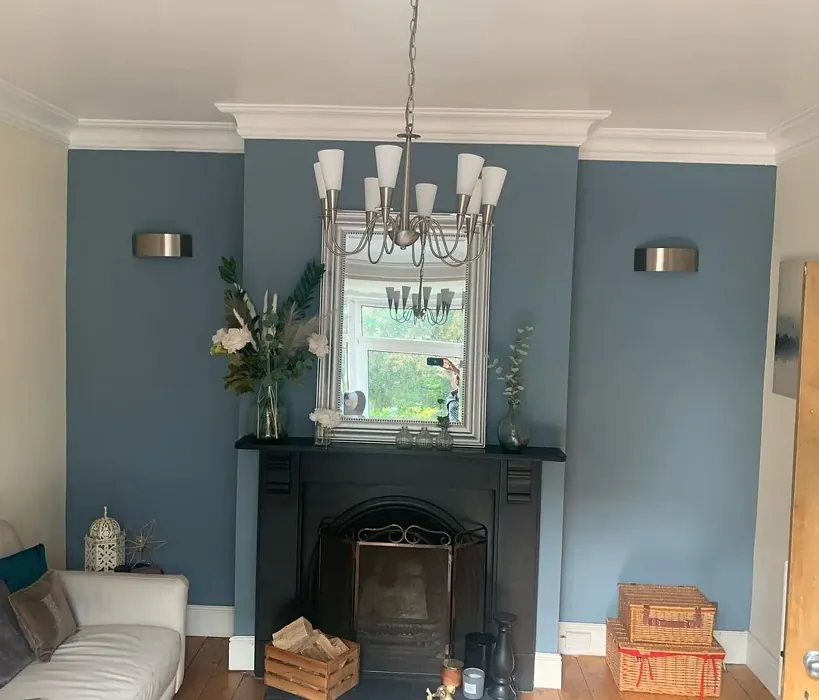 Dulux Denim Drift living room fireplace picture