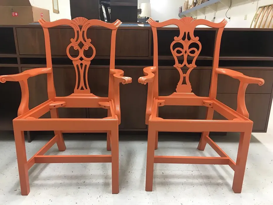 Sherwin Williams Determined Orange Painted Furniture