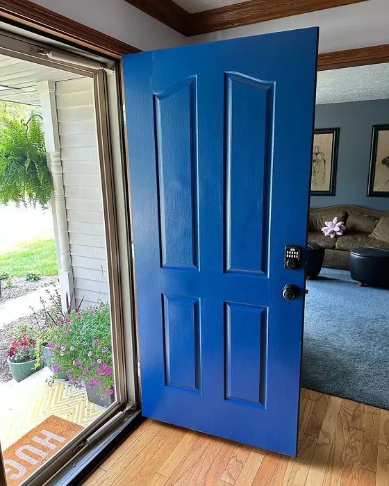 SW Dignity Blue front door paint review