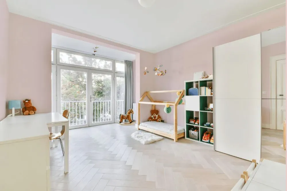 Sherwin Williams Diminutive Pink kidsroom interior, children's room
