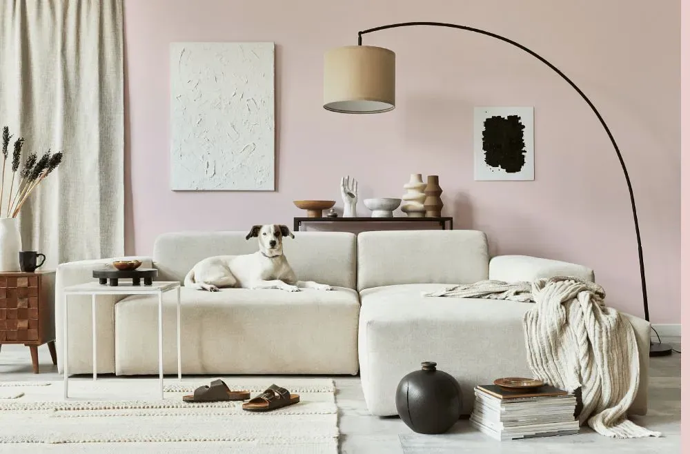 Sherwin Williams Diminutive Pink cozy living room