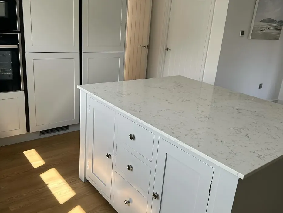 Farrow and Ball Dimpse kitchen island paint