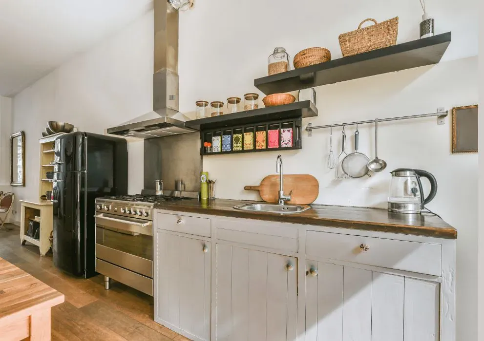 Sherwin Williams Discreet White kitchen cabinets