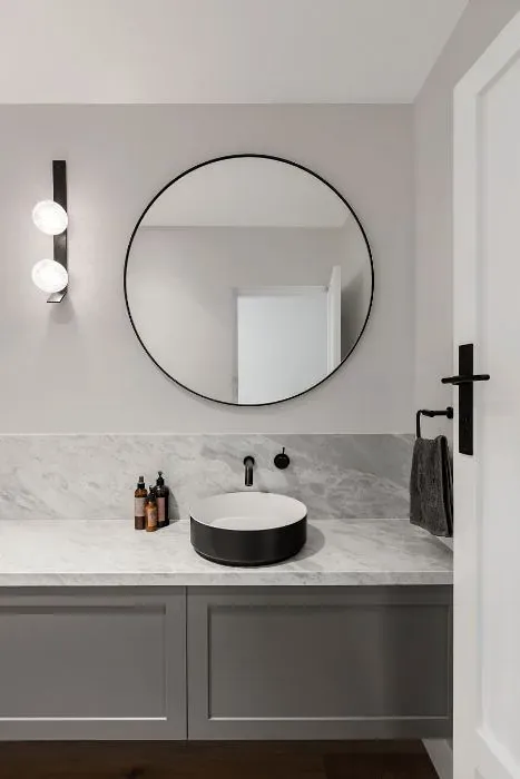 Sherwin Williams Discreet White minimalist bathroom