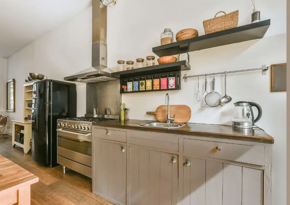 Sherwin Williams Diverse Beige kitchen cabinets