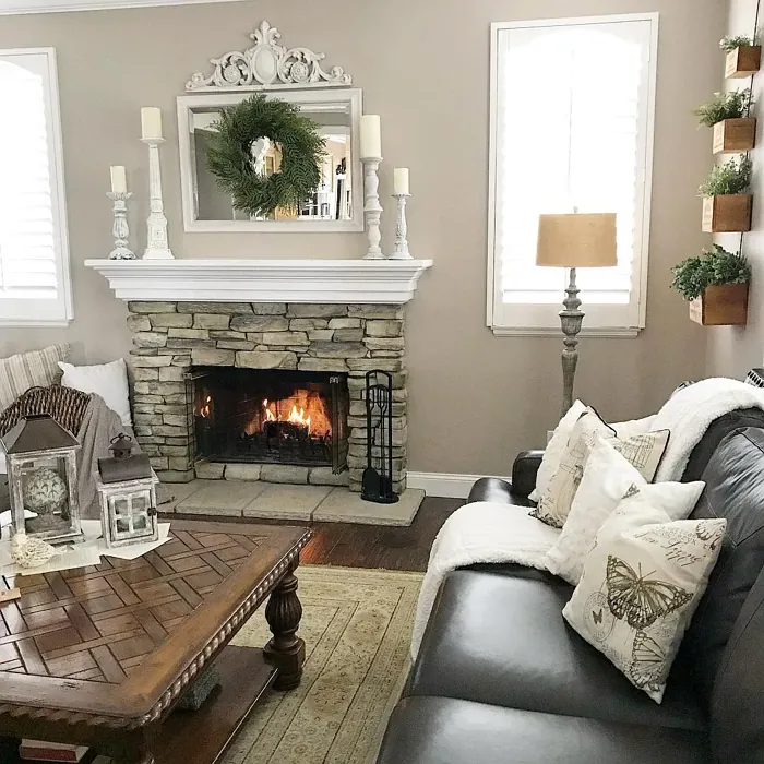 Sherwin Williams Diverse Beige living room 