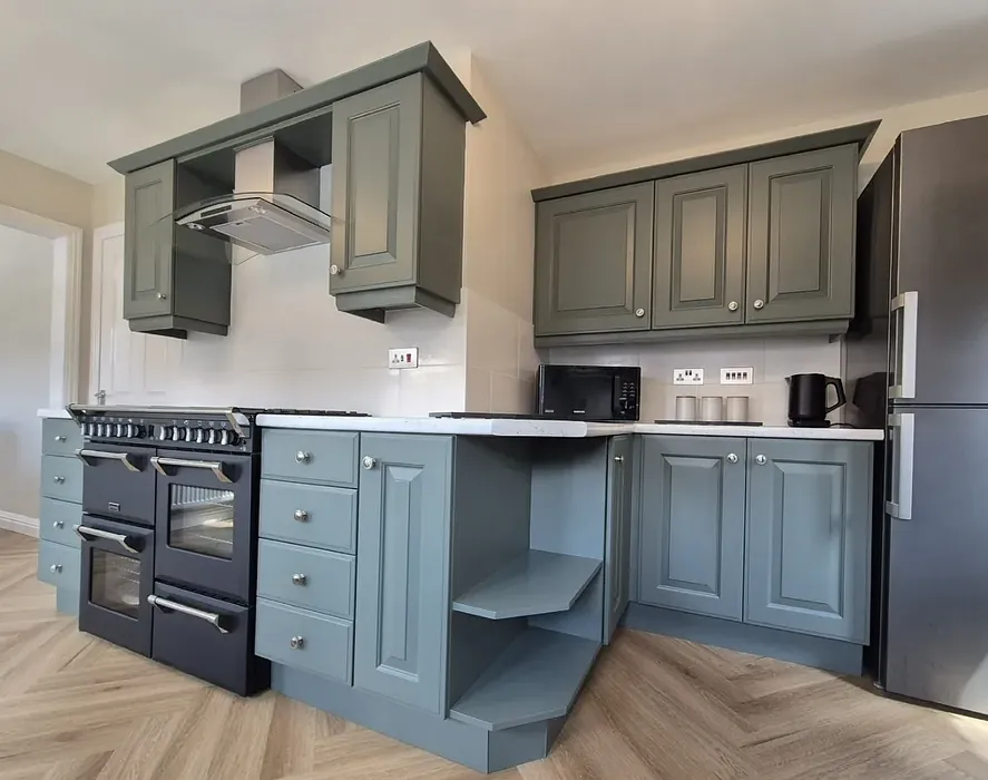Farrow and Ball Douter kitchen cabinets 