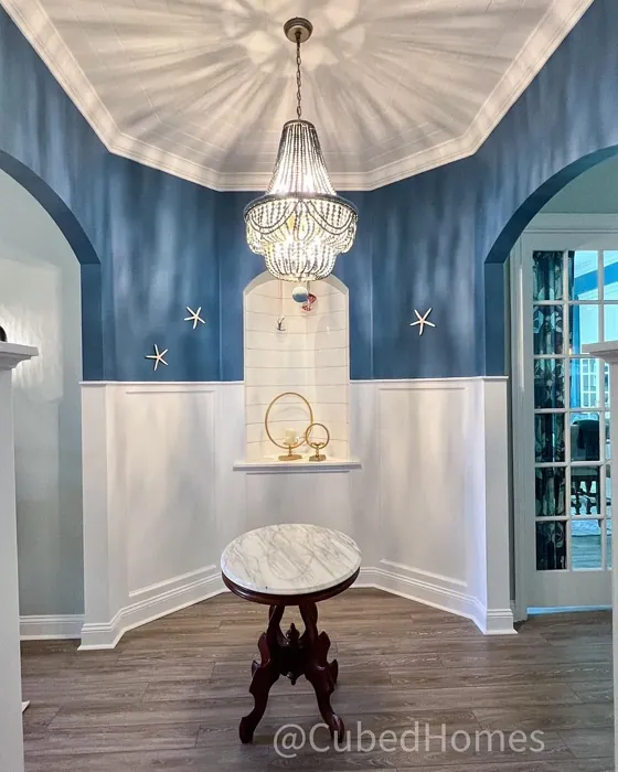 Sherwin Williams Down Pour hallway 