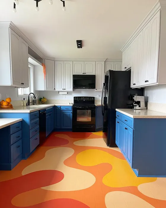 Sherwin Williams Down Pour kitchen cabinets 