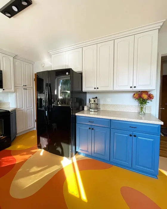 SW Down Pour kitchen cabinets color