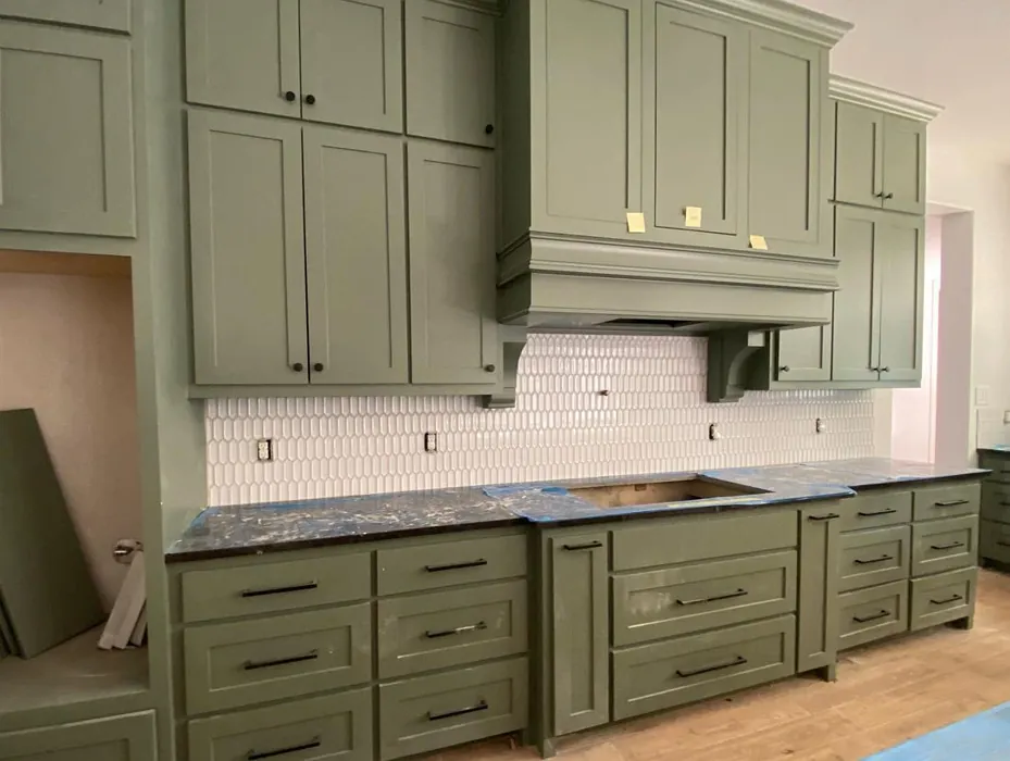Sherwin Williams Dried Thyme Kitchen Cabinets