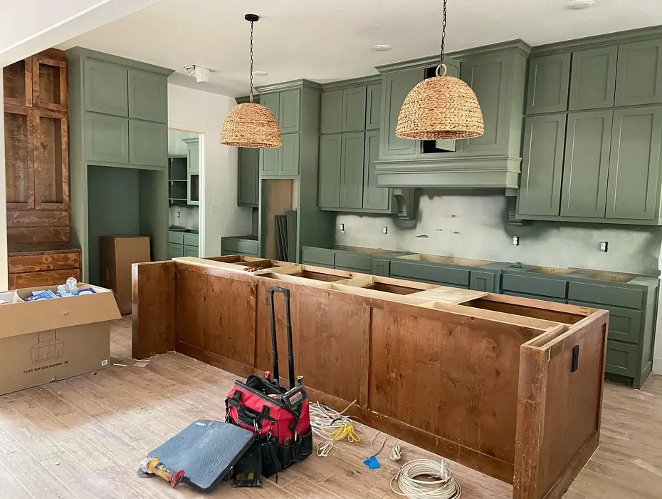 SW 6186 kitchen cabinets color review