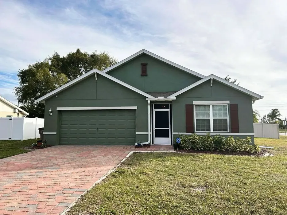 Sherwin Williams Dried Thyme house exterior paint