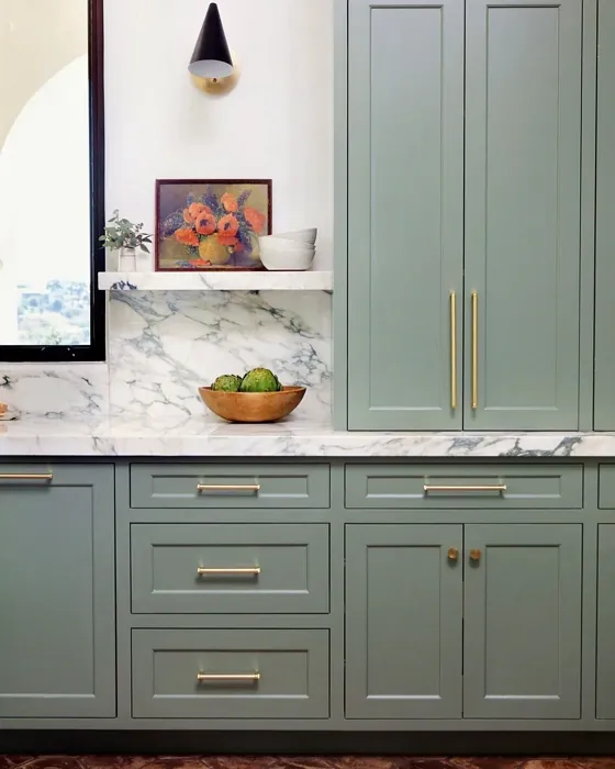 Sherwin Williams SW 6186 cozy kitchen cabinets color