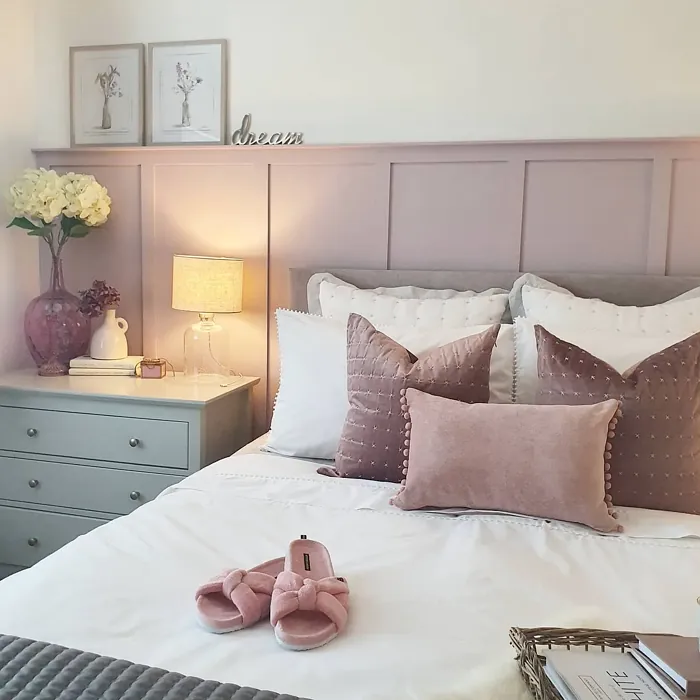 Dulux Dusted Fondant cozy bedroom panelling color
