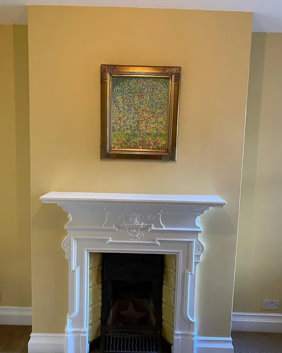 Dulux Golden Ivory living room fireplace review