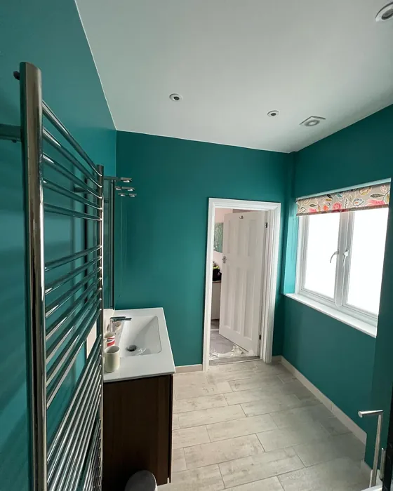Dulux Proud Peacock bathroom color review