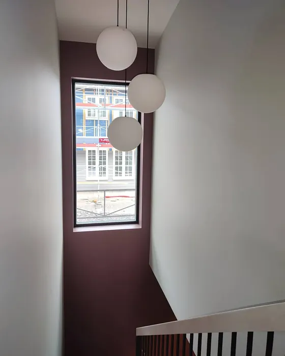 Jotun Dusty Purple stairs accent wall