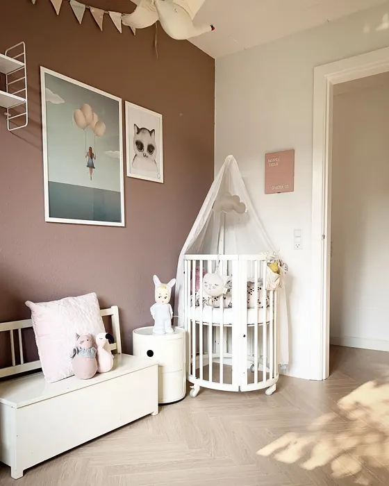 Jotun Dusty Rose stylish nursery interior