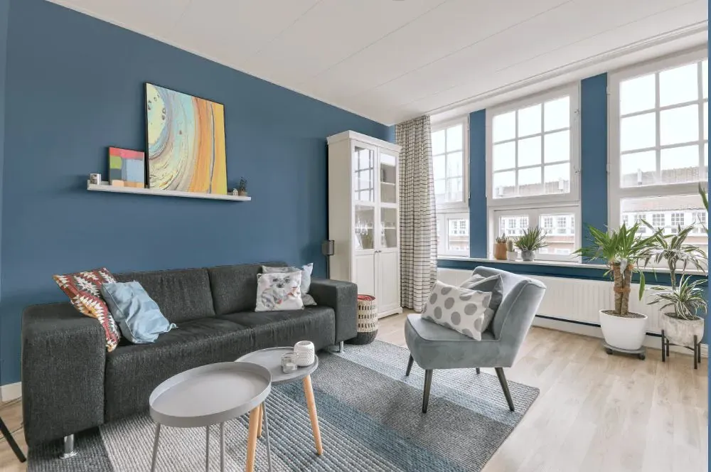 Sherwin Williams Dyer's Woad living room walls
